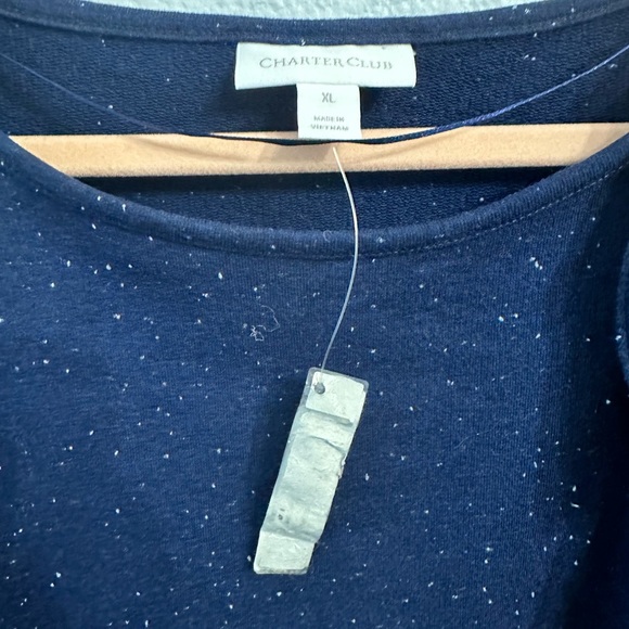 NWT XL Blue Cold Shoulder Sweater - Picture 3 of 4